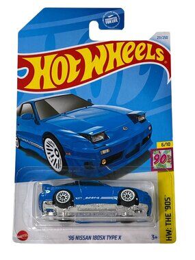 Hot Wheels 1996 Nissan 180SX Type X Blue Diecast Car HW The '90s New